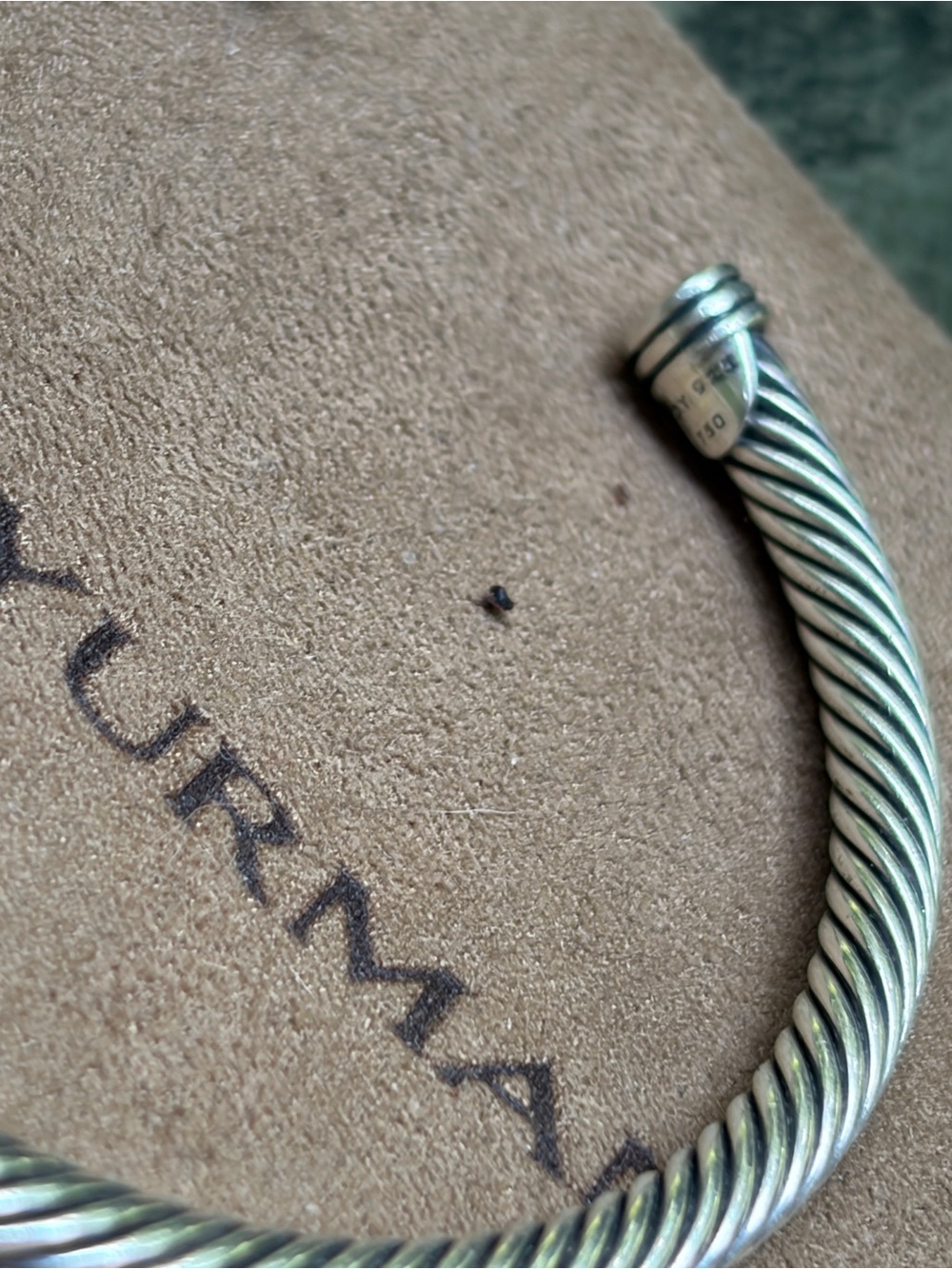 David Yurman Cable Cuff Bracelet with gold X - Picture 2 of 6